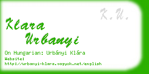 klara urbanyi business card